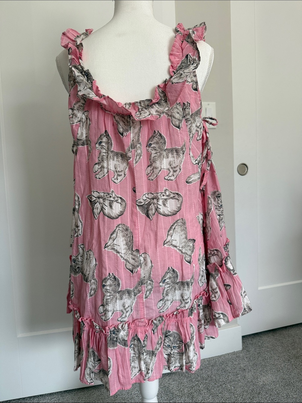 NWT Pink Ruffle Sleeveless Babydoll Sleep Dress - Picture 4 of 5